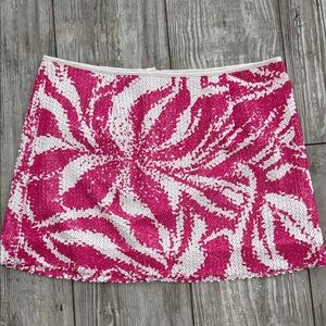 Lilly Pulitzer Pink and White Sequin Skirt